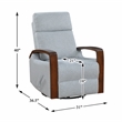 Pemberly Row Boucle Swivel Glider Reclining Chair with Wood Arms in Gray