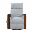 Pemberly Row Boucle Swivel Glider Reclining Chair with Wood Arms in Gray