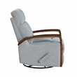 Pemberly Row Boucle Swivel Glider Reclining Chair with Wood Arms in Gray