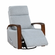 Pemberly Row Boucle Swivel Glider Reclining Chair with Wood Arms in Gray