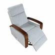 Pemberly Row Boucle Swivel Glider Reclining Chair with Wood Arms in Gray