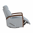 Pemberly Row Boucle Swivel Glider Reclining Chair with Wood Arms in Gray