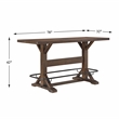 Pemberly Row Acacia Wood 5-Pc Pub Height Dining Set with Saddle Stools in Brown