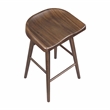 Pemberly Row Acacia Wood 5-Pc Pub Height Dining Set with Saddle Stools in Brown