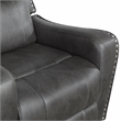 Pemberly Row Polished Microfiber Recliner with Nailhead Trim in Smoky Gray