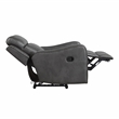 Pemberly Row Polished Microfiber Recliner with Nailhead Trim in Smoky Gray