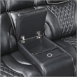 Pemberly Row Top-Grain Leather 3-Piece Power Reclining Set in Black