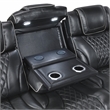 Pemberly Row Top-Grain Leather 3-Piece Power Reclining Set in Black