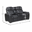 Pemberly Row Top-Grain Leather 3-Piece Power Reclining Set in Black