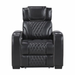 Pemberly Row Top-Grain Leather 3-Piece Power Reclining Set in Black