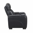 Pemberly Row Top-Grain Leather 3-Piece Power Reclining Set in Black