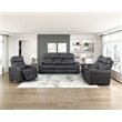 Pemberly Row Top-Grain Leather 3-Piece Power Reclining Set in Black