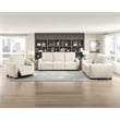 Pemberly Row Chenille Power Double Reclining Loveseat with USB Ports in Beige