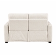 Pemberly Row Chenille Power Double Reclining Loveseat with USB Ports in Beige