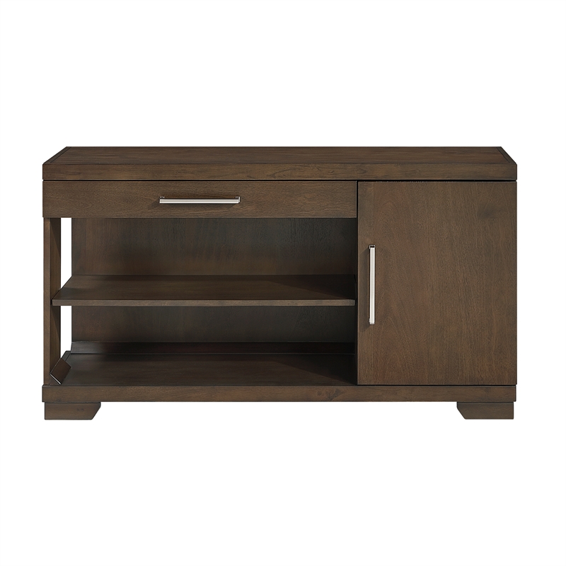 Pemberly Row Wood Sofa Table with Drawer and Cabinet Storage in Espresso