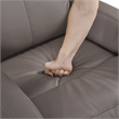 Pemberly Row Top-Grain Leather Swivel Glider Recliner 300 lb Capacity in Mocha