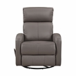 Pemberly Row Top-Grain Leather Swivel Glider Recliner 300 lb Capacity in Mocha