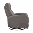 Pemberly Row Top-Grain Leather Swivel Glider Recliner 300 lb Capacity in Mocha
