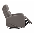 Pemberly Row Top-Grain Leather Swivel Glider Recliner 300 lb Capacity in Mocha