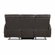 Pemberly Row Faux Leather Wall-Hugger Double Reclining Sofa in Espresso