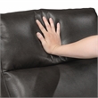 Pemberly Row Faux Leather Wall-Hugger Double Reclining Sofa in Espresso