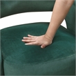 Pemberly Row Velvet Curved Accent Chair with Gold Metal Legs in Dark Green