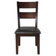 Pemberly Row Faux Leather Dining Side Chairs with Wood Frame - Cherry (Set of 2)