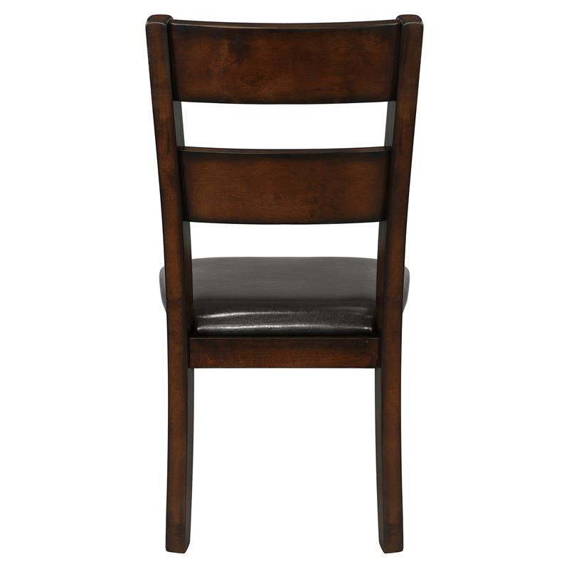 Pemberly Row Faux Leather Dining Side Chairs with Wood Frame - Cherry (Set of 2)