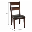 Pemberly Row Faux Leather Dining Side Chairs with Wood Frame - Cherry (Set of 2)