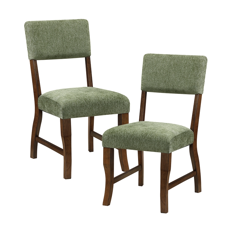 Pemberly Row Chenille Upholstered Dining Side Chair 250 lb Capacity in Olive