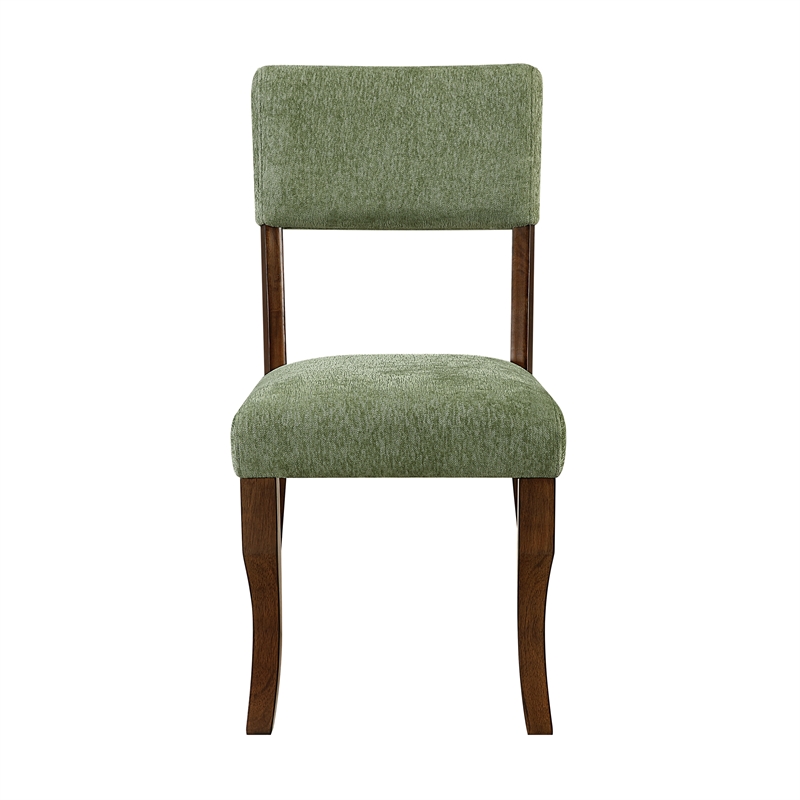 Pemberly Row Chenille Upholstered Dining Side Chair 250 lb Capacity in Olive