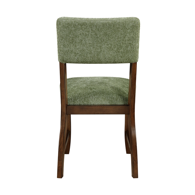 Pemberly Row Chenille Upholstered Dining Side Chair 250 lb Capacity in Olive