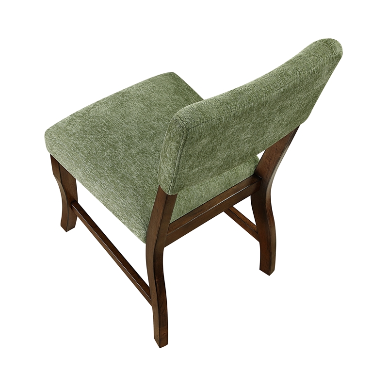 Pemberly Row Chenille Upholstered Dining Side Chair 250 lb Capacity in Olive