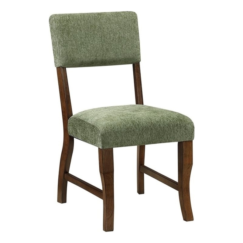 Pemberly Row Chenille Upholstered Dining Side Chair 250 lb Capacity in Olive