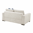 Pemberly Row Microfiber Loveseat with Pocket Coil Cushions in Beige