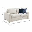Pemberly Row Microfiber Loveseat with Pocket Coil Cushions in Beige
