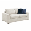Pemberly Row Microfiber Loveseat with Pocket Coil Cushions in Beige