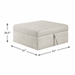 Pemberly Row Microfiber 5-Piece Sectional with Pull-Out Bed and Chaise in Beige