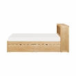Pemberly Row Wood Twin Bookcase Bed with Under-Bed Storage in Natural Pine