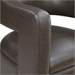 Pemberly Row Faux Leather 360-Degree Swivel Accent Chair in Dark Coffee
