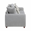 Pemberly Row Chenille Loveseat with Nailhead Trim & Reversible Cushions in Gray