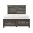 Pemberly Row Eastern King Platform Bed with Footboard Storage Drawers in Gray