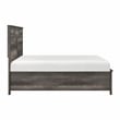 Pemberly Row Eastern King Platform Bed with Footboard Storage Drawers in Gray