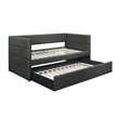 Pemberly Row Fabric Upholstered Twin Daybed with Pull-Out Trundle in Gray