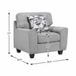 Pemberly Row Chenille Accent Chair with Decorative Pillow in Gray