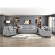 Pemberly Row Chenille Accent Chair with Decorative Pillow in Gray