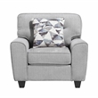 Pemberly Row Chenille Accent Chair with Decorative Pillow in Gray