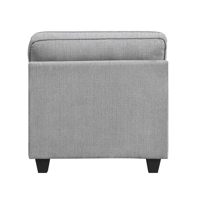 Pemberly Row Chenille Accent Chair with Decorative Pillow in Gray
