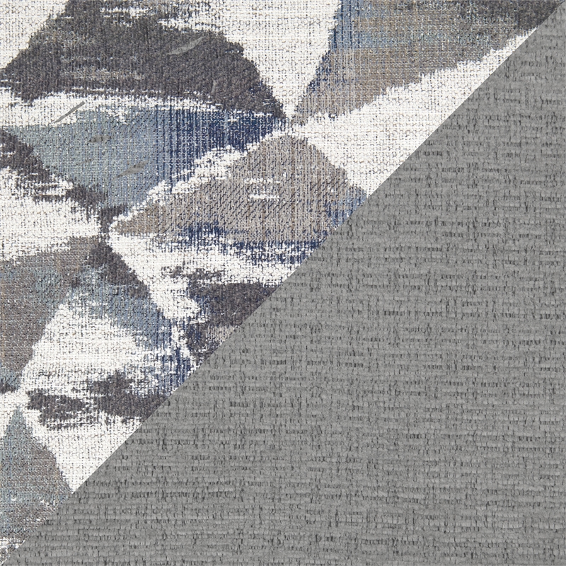 Pemberly Row Chenille Accent Chair with Decorative Pillow in Gray