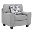 Pemberly Row Chenille Accent Chair with Decorative Pillow in Gray